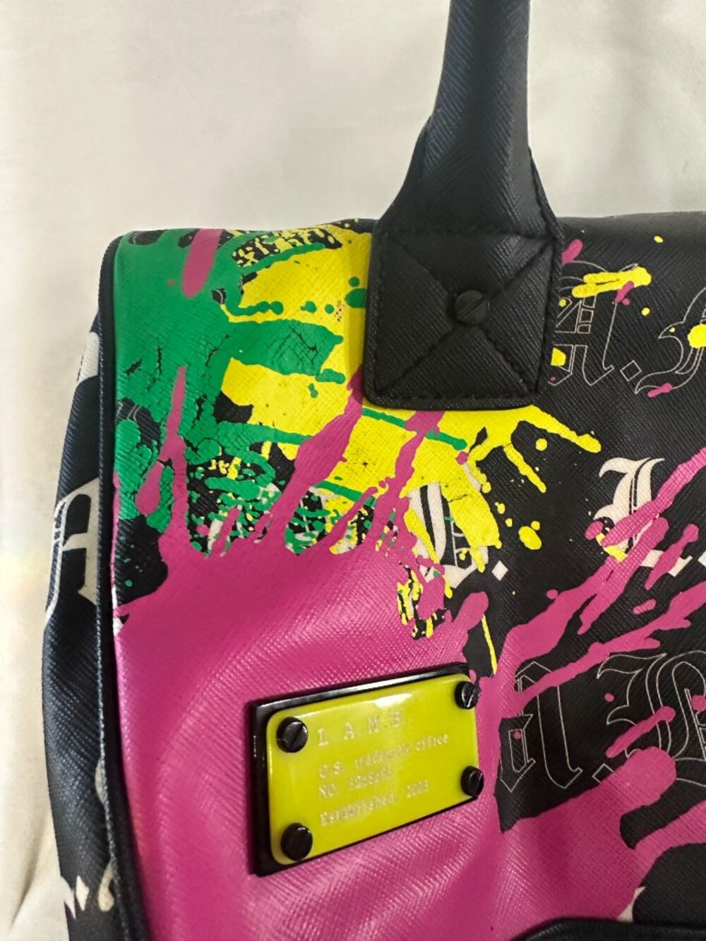 LAMB Gwen Stefani Graffiti Splatter Tote & Satchel Bundle - Picture 14 of 16